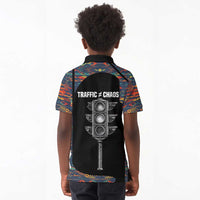 Garrett Morgan Kid Polo Shirt with Full Body Portrait, Stop Wait Go Quote, Traffic Light Design - Wonder Print Shop
