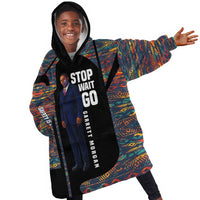 Garrett Morgan Kid Wearable Blanket Hoodie with Full Body Portrait, Stop Wait Go Quote, Traffic Light Design - Wonder Print Shop