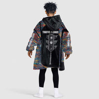 Garrett Morgan Kid Wearable Blanket Hoodie with Full Body Portrait, Stop Wait Go Quote, Traffic Light Design - Wonder Print Shop