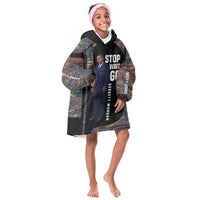 Garrett Morgan Kid Wearable Blanket Hoodie with Full Body Portrait, Stop Wait Go Quote, Traffic Light Design - Wonder Print Shop