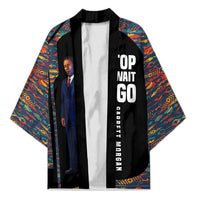 Garrett Morgan Kimono with Full Body Portrait, Stop Wait Go Quote, Traffic Light Design - Wonder Print Shop