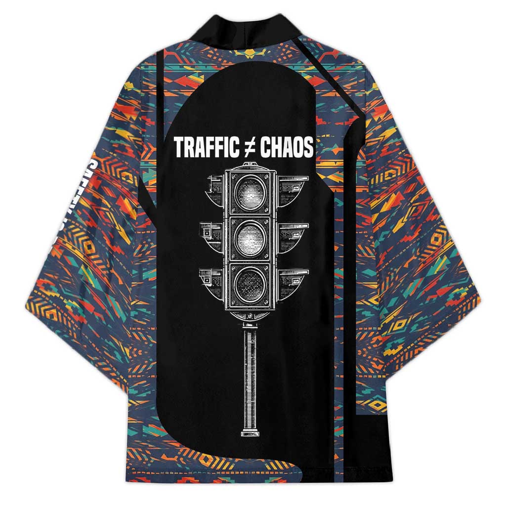 Garrett Morgan Kimono with Full Body Portrait, Stop Wait Go Quote, Traffic Light Design - Wonder Print Shop