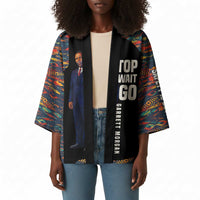 Garrett Morgan Kimono with Full Body Portrait, Stop Wait Go Quote, Traffic Light Design - Wonder Print Shop
