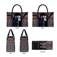 Garrett Morgan Leather Bag with Full Body Portrait, Stop Wait Go Quote, Traffic Light Design - Wonder Print Shop