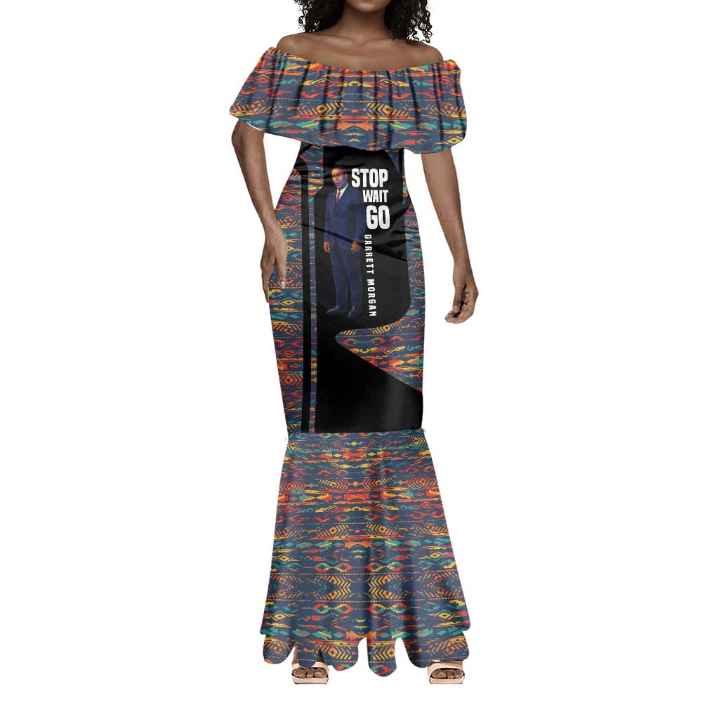 Garrett Morgan Mermaid Dress with Full Body Portrait, Stop Wait Go Quote, Traffic Light Design - Wonder Print Shop