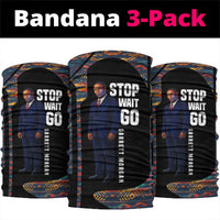 Garrett Morgan Neck Gaiter with Full Body Portrait, Stop Wait Go Quote, Traffic Light Design - Wonder Print Shop