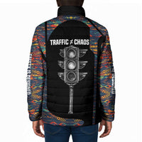 Garrett Morgan Padded Jacket with Full Body Portrait, Stop Wait Go Quote, Traffic Light Design - Wonder Print Shop