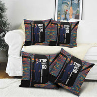 Garrett Morgan Pillow Cover with Full Body Portrait, Stop Wait Go Quote, Traffic Light Design - Wonder Print Shop