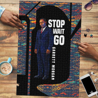 Garrett Morgan Puzzle with Full Body Portrait, Stop Wait Go Quote, Traffic Light Design - Wonder Print Shop
