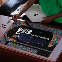 Garrett Morgan Puzzle with Full Body Portrait, Stop Wait Go Quote, Traffic Light Design - Wonder Print Shop