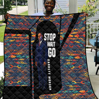 Garrett Morgan Quilt with Full Body Portrait, Stop Wait Go Quote, Traffic Light Design - Wonder Print Shop