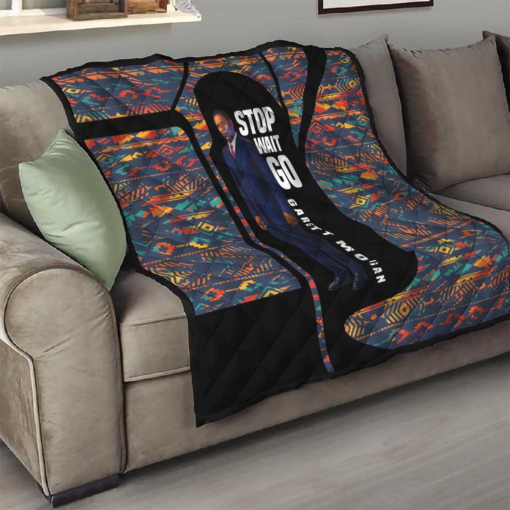 Garrett Morgan Quilt with Full Body Portrait, Stop Wait Go Quote, Traffic Light Design - Wonder Print Shop