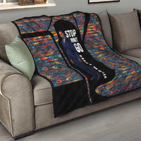 Garrett Morgan Quilt with Full Body Portrait, Stop Wait Go Quote, Traffic Light Design - Wonder Print Shop