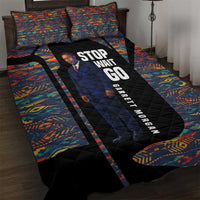 Garrett Morgan Quilt Bed Set with Full Body Portrait, Stop Wait Go Quote, Traffic Light Design - Wonder Print Shop