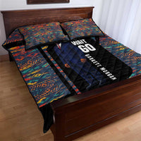 Garrett Morgan Quilt Bed Set with Full Body Portrait, Stop Wait Go Quote, Traffic Light Design - Wonder Print Shop