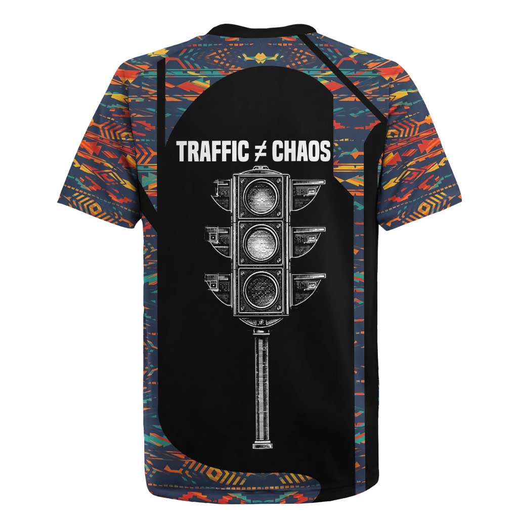 Garrett Morgan Rugby Jersey with Full Body Portrait, Stop Wait Go Quote, Traffic Light Design - Wonder Print Shop