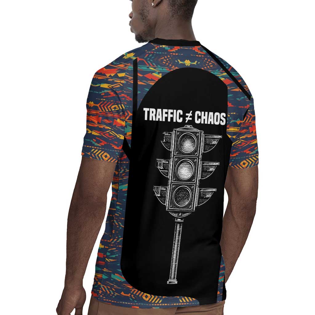 Garrett Morgan Rugby Jersey with Full Body Portrait, Stop Wait Go Quote, Traffic Light Design - Wonder Print Shop