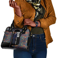 Garrett Morgan Shoulder Handbag with Full Body Portrait, Stop Wait Go Quote, Traffic Light Design - Wonder Print Shop