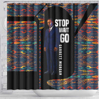 Garrett Morgan Shower Curtain with Full Body Portrait, Stop Wait Go Quote, Traffic Light Design - Wonder Print Shop