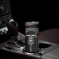 Garrett Morgan Skinny Tumbler with Full Body Portrait, Stop Wait Go Quote, Traffic Light Design - Wonder Print Shop