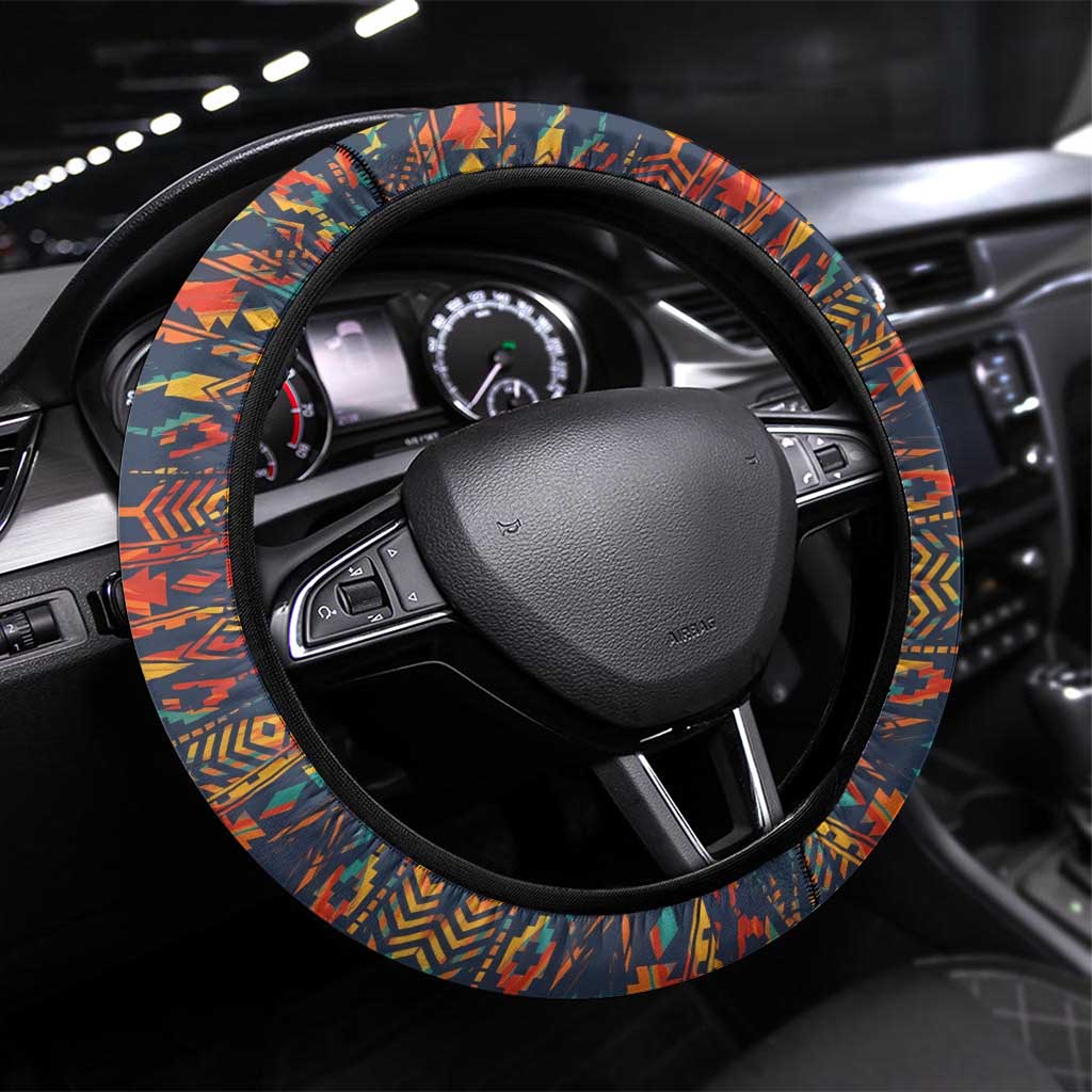 Garrett Morgan Steering Wheel Cover with Full Body Portrait, Stop Wait Go Quote, Traffic Light Design - Wonder Print Shop