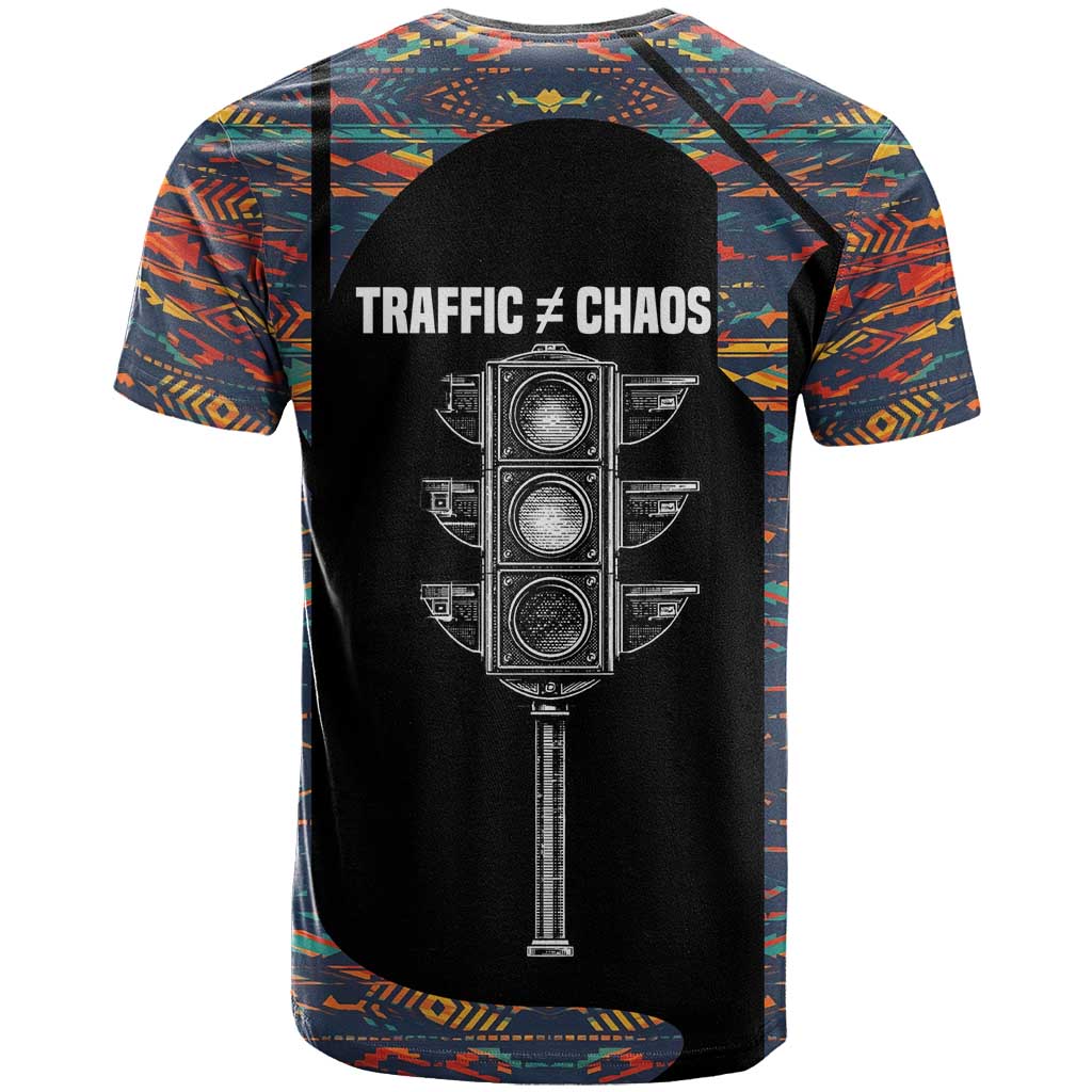 Garrett Morgan T shirt with Full Body Portrait, Stop Wait Go Quote, Traffic Light Design - Wonder Print Shop