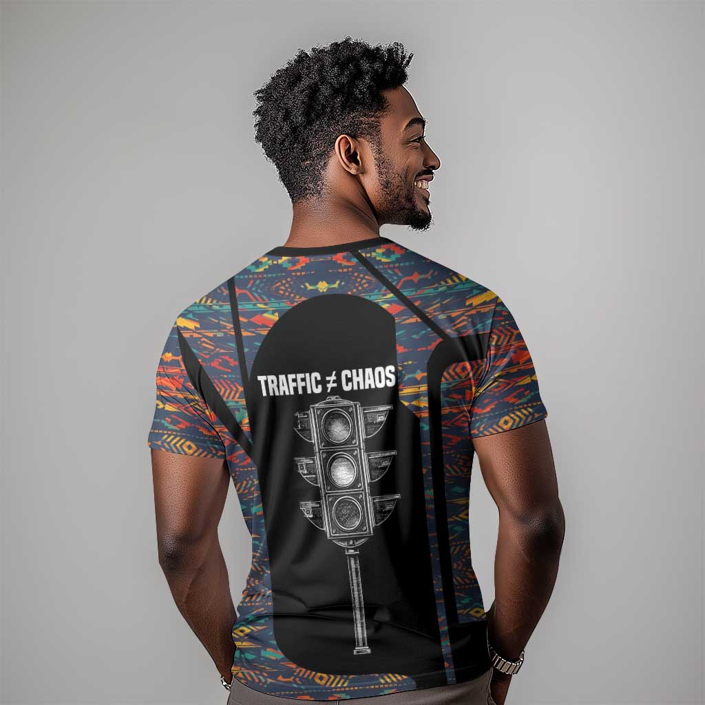 Garrett Morgan T shirt with Full Body Portrait, Stop Wait Go Quote, Traffic Light Design - Wonder Print Shop