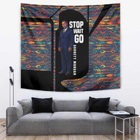 Garrett Morgan Tapestry with Full Body Portrait, Stop Wait Go Quote, Traffic Light Design - Wonder Print Shop
