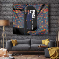 Garrett Morgan Tapestry with Full Body Portrait, Stop Wait Go Quote, Traffic Light Design - Wonder Print Shop