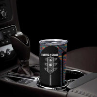 Garrett Morgan Tumbler Cup with Full Body Portrait, Stop Wait Go Quote, Traffic Light Design - Wonder Print Shop