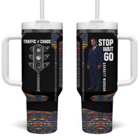 Garrett Morgan Tumbler With Handle with Full Body Portrait, Stop Wait Go Quote, Traffic Light Design - Wonder Print Shop