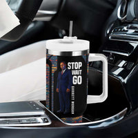 Garrett Morgan Tumbler With Handle with Full Body Portrait, Stop Wait Go Quote, Traffic Light Design - Wonder Print Shop