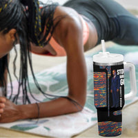 Garrett Morgan Tumbler With Handle with Full Body Portrait, Stop Wait Go Quote, Traffic Light Design - Wonder Print Shop