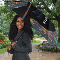 Garrett Morgan Umbrella with Full Body Portrait, Stop Wait Go Quote, Traffic Light Design - Wonder Print Shop