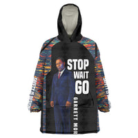 Garrett Morgan Wearable Blanket Hoodie with Full Body Portrait, Stop Wait Go Quote, Traffic Light Design - Wonder Print Shop