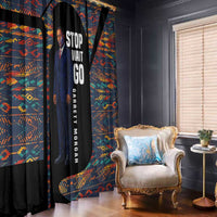 Garrett Morgan Window Curtain with Full Body Portrait, Stop Wait Go Quote, Traffic Light Design - Wonder Print Shop