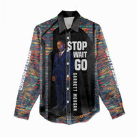 Garrett Morgan Women Casual Shirt with Full Body Portrait, Stop Wait Go Quote, Traffic Light Design - Wonder Print Shop