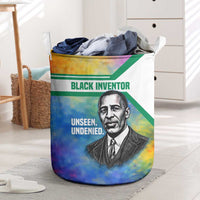 Garrett Morgan Laundry Basket with Real Impact Quote, Black Inventor Portrait and Vibrant Watercolor - Wonder Print Shop