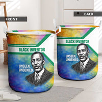 Garrett Morgan Laundry Basket with Real Impact Quote, Black Inventor Portrait and Vibrant Watercolor - Wonder Print Shop