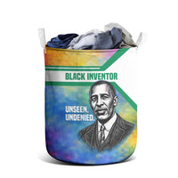 Garrett Morgan Laundry Basket with Real Impact Quote, Black Inventor Portrait and Vibrant Watercolor - Wonder Print Shop