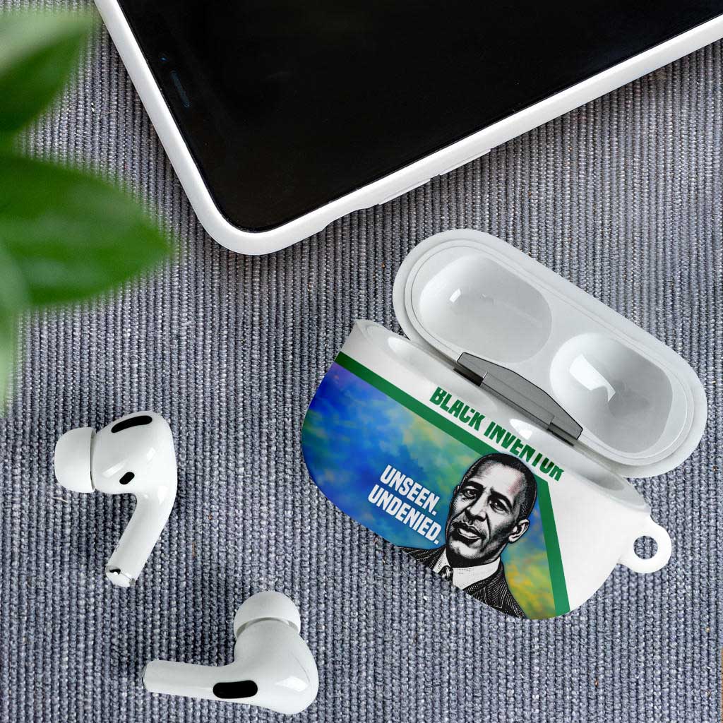 Garrett Morgan AirPods Case with Real Impact Quote, Black Inventor Portrait and Vibrant Watercolor - Wonder Print Shop