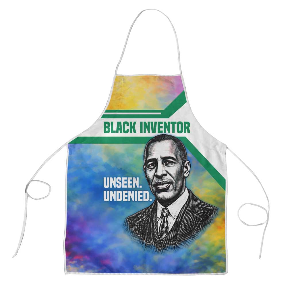 Garrett Morgan Apron with Real Impact Quote, Black Inventor Portrait and Vibrant Watercolor - Wonder Print Shop