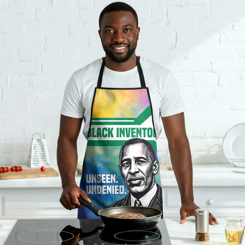 Garrett Morgan Apron with Real Impact Quote, Black Inventor Portrait and Vibrant Watercolor - Wonder Print Shop