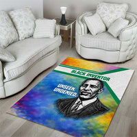 Garrett Morgan Area Rug with Real Impact Quote, Black Inventor Portrait and Vibrant Watercolor - Wonder Print Shop
