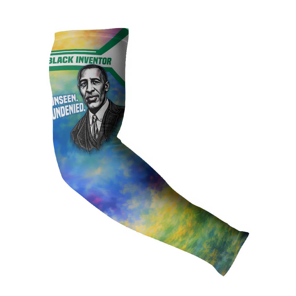 Garrett Morgan Arm Sleeves with Real Impact Quote, Black Inventor Portrait and Vibrant Watercolor - Wonder Print Shop