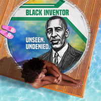 Garrett Morgan Beach Blanket with Real Impact Quote, Black Inventor Portrait and Vibrant Watercolor - Wonder Print Shop