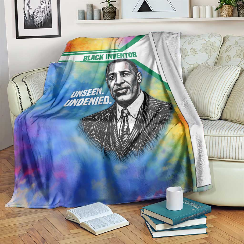 Garrett Morgan Blanket with Real Impact Quote, Black Inventor Portrait and Vibrant Watercolor - Wonder Print Shop