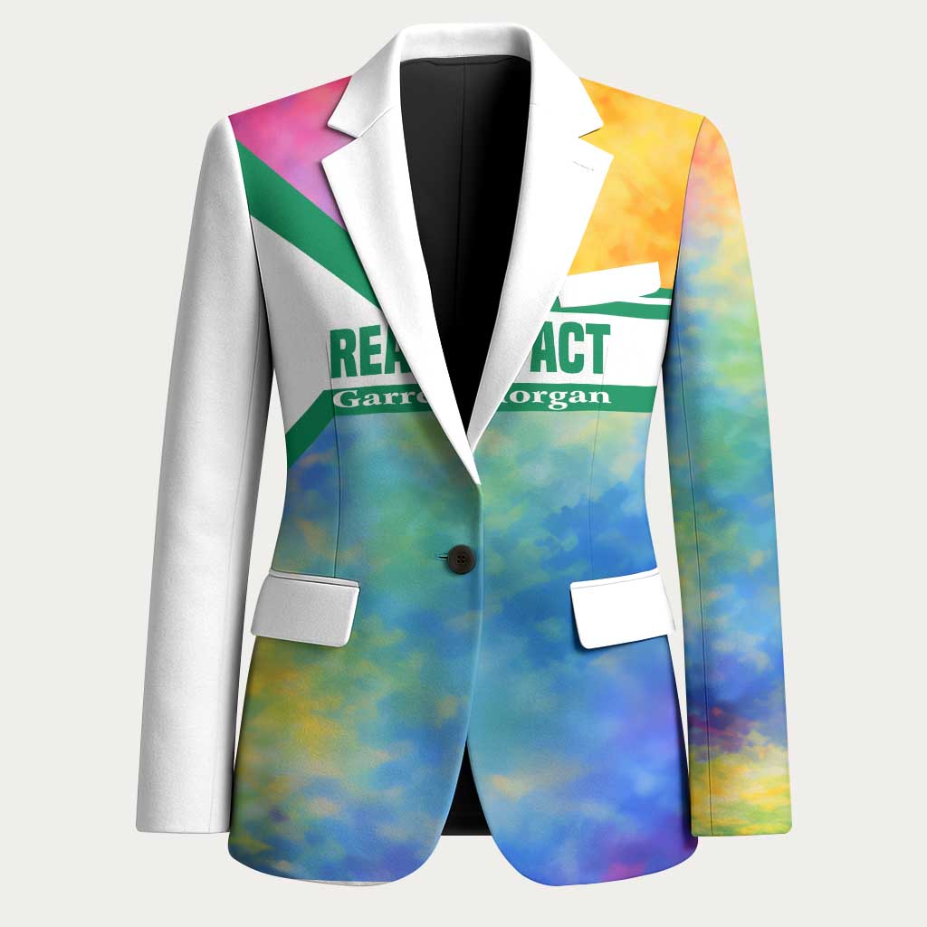 Garrett Morgan Blazer with Real Impact Quote, Black Inventor Portrait and Vibrant Watercolor - Wonder Print Shop