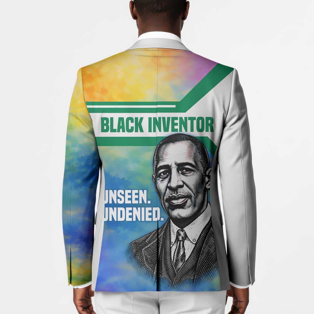 Garrett Morgan Blazer with Real Impact Quote, Black Inventor Portrait and Vibrant Watercolor - Wonder Print Shop