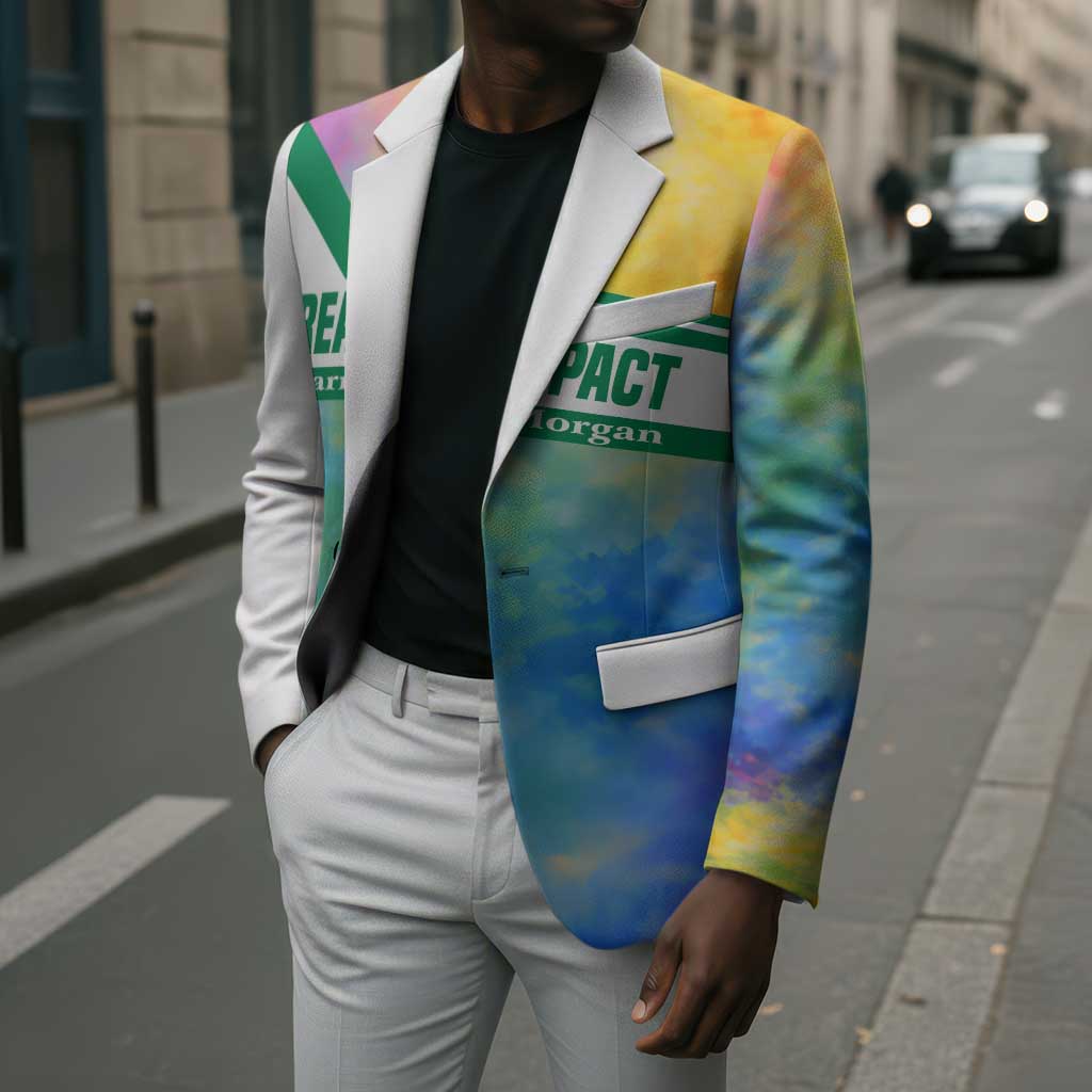 Garrett Morgan Blazer with Real Impact Quote, Black Inventor Portrait and Vibrant Watercolor - Wonder Print Shop